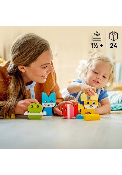 LEGO® DUPLO® İlk 3'ü 1 Arada Yaratıcı Sevimli Hayvanlar 10477 - 1.5 Yaş Üzeri için 8 Seçenek İçeren Oyuncak Yapım Seti (24 Parça)
