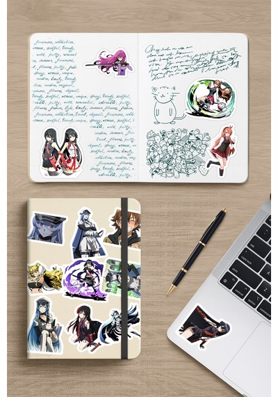 Akame Ga Kill Anime Telefon Laptop Bullet Journal Sticker Paketi 24 Adet Çok Renkli