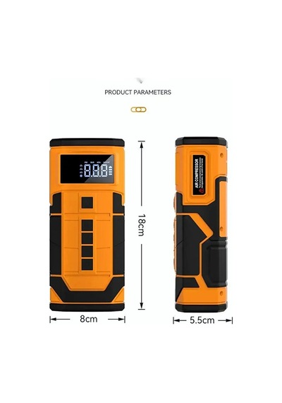 Kablosuz Şarjlı Taşınabilir Araç Akü Start 8000 Mah 14.8v Powerba