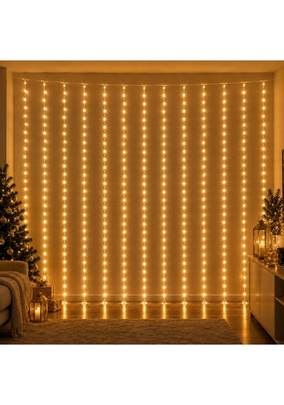 Yuksek Kalite Salkım Led Işık 3 Metre 20 Cm X 2 Metre 80 Cm 12 Dallı Gün Işığı Yılbaşı Noel Işığı