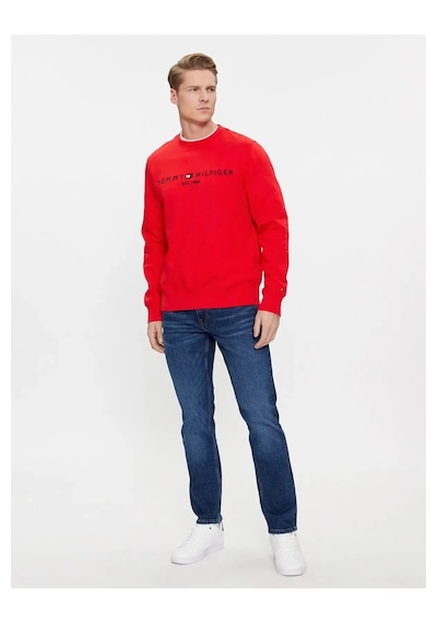 Tommy Hilfiger Sıfır Yaka Sweatshirt Kırmızı