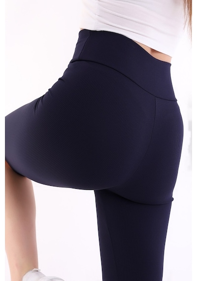 Self Clothing Kadın Lacivert Yüksek Bel Fitilli Dayanıklı Örme Kumaş Toparlayıc (548212927)