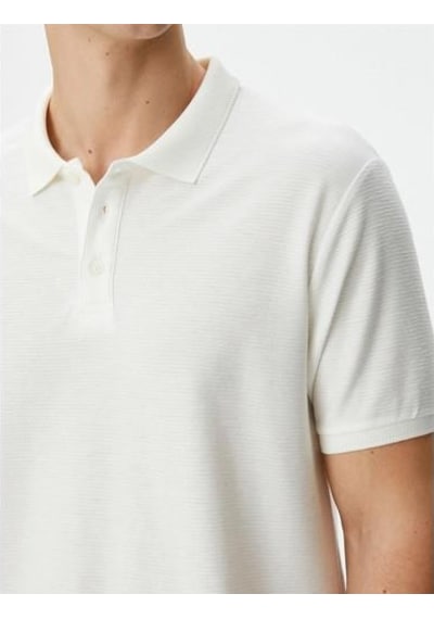 Koton Tshırt Ss Polo Bsc-ekru Ekru