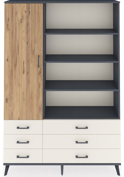 Arges Dolap 8 Raflı 6 Çekmeceli Tek Kapaklı 132x30x195 Antrasit-çam/aytaşı Atlas Çam/aytası Arges Dolap 8 Raflı 6 Çekmeceli Tek Kapaklı 132x30x195 Antrasit-çam/aytaşı Atlas Çam/aytası