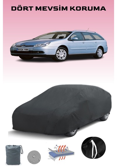 Siyah Citroen C5 Estate 2004 - 2008 Araba Brandası, Oto Örtüsü, Araba Çadırı Siyah