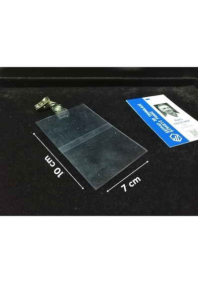 Pvc Mandallı Yaka Kartı İsimlik 7x10 Cm Dik Yaka Kartı Kıskaçlı