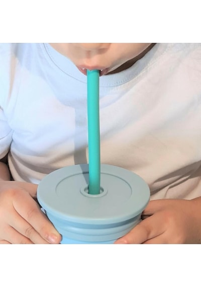 Oioi Ham Hüp Atıştırmalık Kabı ve Pipetli Bardak 6+ Ay Mavi