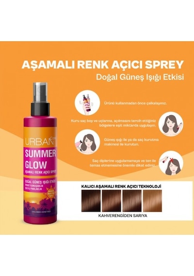 Urban Care Summer Glow Aşamalı Kalıcı Renk Açıcı Saç Sprey 2 x 150 ML