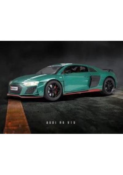 Mınıauto Audi R8 Yeşil 1:24 Metal Çek Bırak Kapıları Açılan Sesli Işıklı Araba Yeşil
