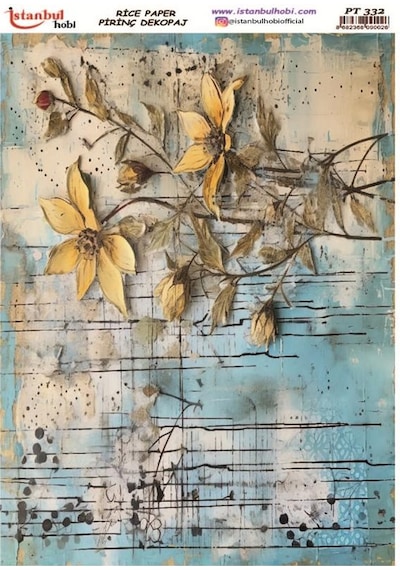 Pirinç Dekopaj Kağıdı 30x42cm Pt-332 Çiçekler