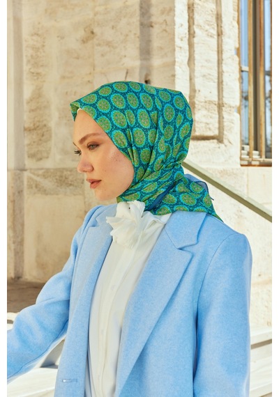 Mirsoy Scarf Dijital Soft Lavina Desen-yeşil Yeşil
