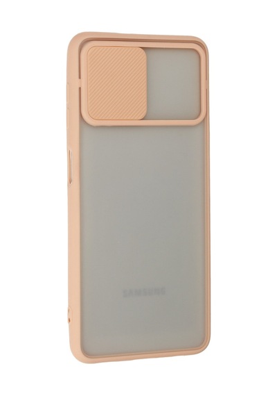 Samsung Galaxy  Uyumlu,  A22 Kılıf Palm Buzlu Kamera Sürgülü Silikon - Pembe