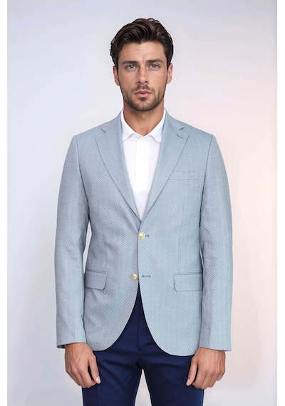 Açık Mavi Balıksırtı Desenli Gold Renk Metal Düğmeli Slim Fit Erkek Blazer Ceket - Wessi Navy Blue Açık Mavi Balıksırtı Desenli Gold Renk Metal Düğmeli Slim Fit Erkek Blazer Ceket - Wessi Navy Blue