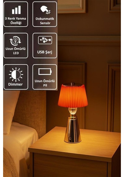Eray Aydınlatma Tl283 Gold Dokunmatik Led Masa Lambası Sarı