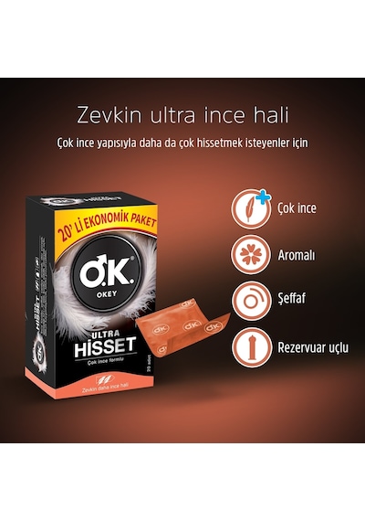 Okey Ultra Hisset Prezervatif 60'lı