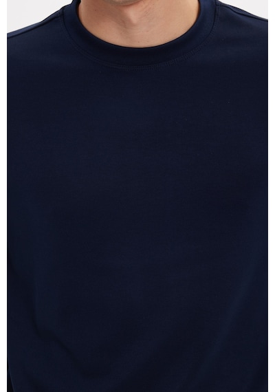 Tudors Erkek Standart Fit Normal Kesim Uzun Kollu Ekstra Soft Modal Kumaş Bisiklet Yaka Lacivert Sweatshirt-50226
