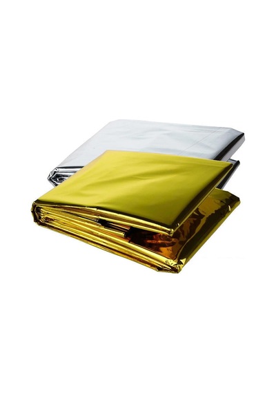 Güncelçarşı 2 Adet Soğuk Ve Sıcak Tutan Çift Taraflı Acil Durum Battaniyesi 130cm X 210cm