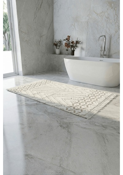 Grid Vizon Ayak Havlusu - 70x130cm, 790gr, %100 Pamuk, Spa Ve Otel Banyo Paspası, Günlük Kullanıma Vizon