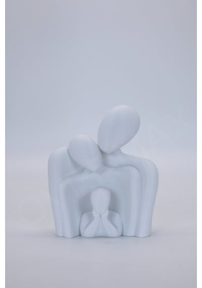 Minimalist Aile Biblosu Modern Dekoratif Anne Baba Çocuk Heykeli Beyaz Aile - Anne, Baba Ve Çocuk - 858690790