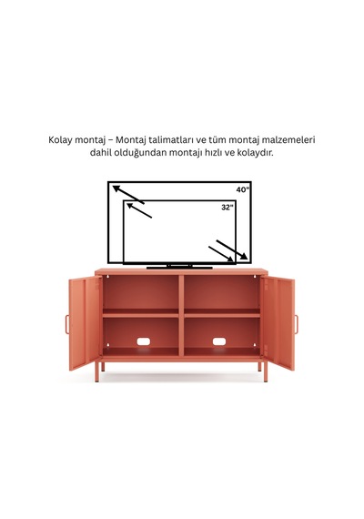 Pera Tv Ünitesi, Tv Dolabı,2 Kapaklı Dolap 100,50 X 40 X 64,50 Cm - 9 Renk Seçeneği Bulunmaktadır Ral 3022 Somon Pera Tv Ünitesi, Tv Dolabı,2 Kapaklı Dolap 100,50 X 40 X 64,50 Cm - 9 Renk Seçeneği Bulunmaktadır Ral 3022 Somon