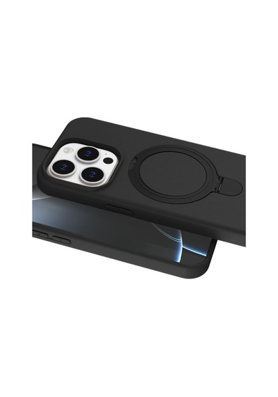 Apple iPhone Uyumlu  15 Pro Max Uyumlu Regal Magsafe Standlı Kapak - Siyah