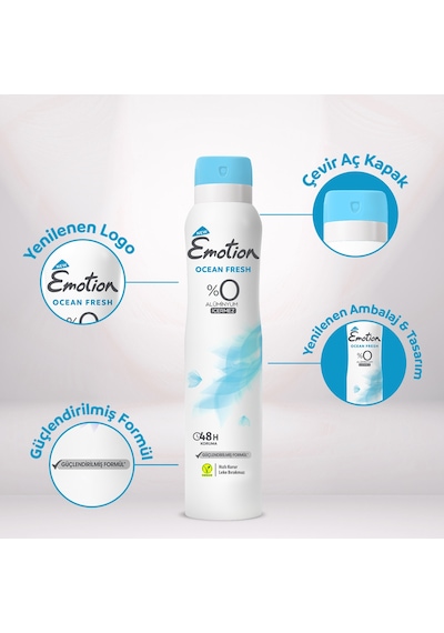 Emotion Ocean Fresh Kadın Alüminyumsuz Vegan Deodorant 4x200 Ml