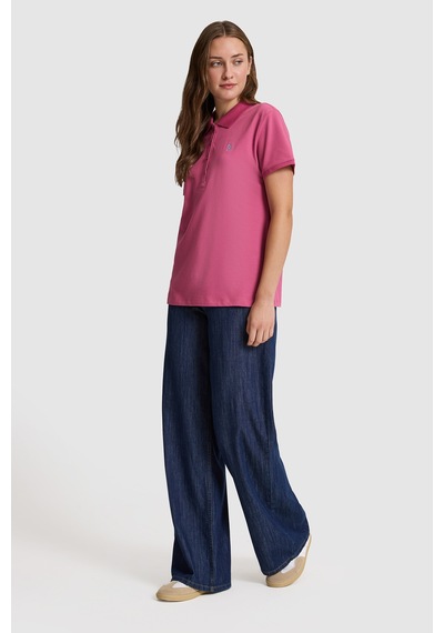 U.S. Polo Assn. U.s. Polo Assn. Kadın Fuşya Tişört Basic 50321818-vr023 Fusya
