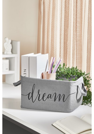 Serstil Büyük Boy Dikdörtgen Gri Sepet - 21 X 30 X 18 Cm