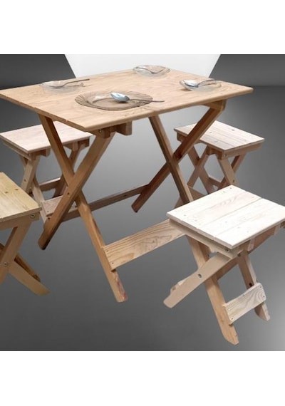Bengi Ticaret Piknik Seti Katlanabilir Ham 90391çam Ağac Az Yer İşgal Eder Çok İş  El Yapım Ahşap