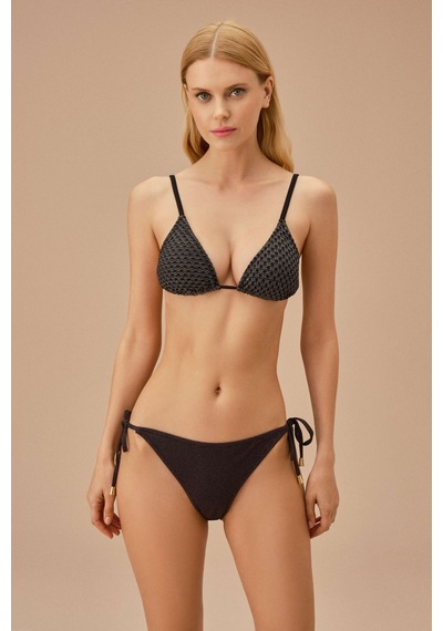 Suwen Cora İnce Bağcıklı Dokulu Bikini Alt Sb25991920d920 Siyah