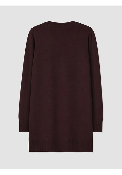 Lc Waikiki Lc Waıkıkı Bordo Bisiklet Yaka Kadın Triko Tunik