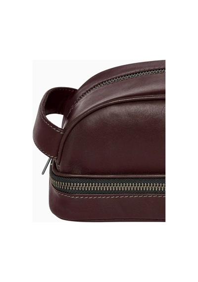 Ryoko Liwa Dopp Kit Deri Seyahat Ve Bakım Çantası El Çantası Vintage Brown 3