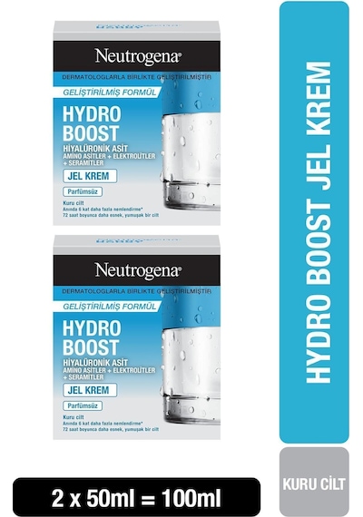 Neutrogena Hydro Boost Gel Cream Nemlendirici Kuru Ciltler 50 ML x2