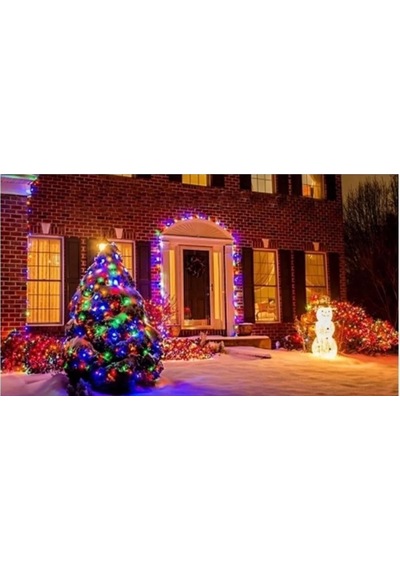 Coverzone 10 Metre Fişli Rgb Led Işık Noel Yılbaşı Ağacı Işığı Led Ampül Çam Ağacı Balkon Merdiven Salon Diğer