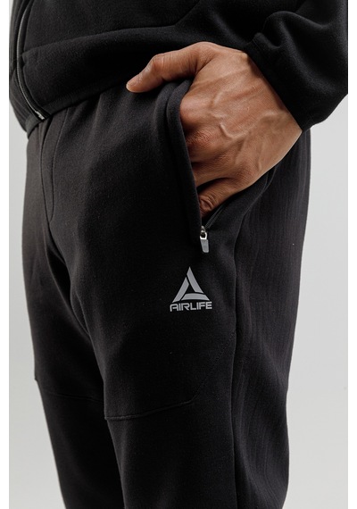 Airlife Engineered Hr Fleece I Erkek Tam Boy Fermuarlı Ve Kapüşonlu Eşofman Takımı Siyah