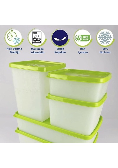 Hobby Life Alaska Derin Dondurucu Saklama Kabı 6'lı Set 9.5 Litre - Bpa Yeşil