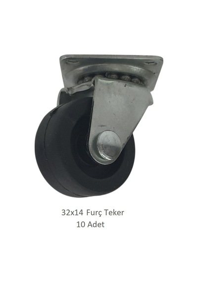 Furç Teker 32 X 14, Bavul, Valiz, Çanta, Servis Sehpası Için 10 Adet Siyah
