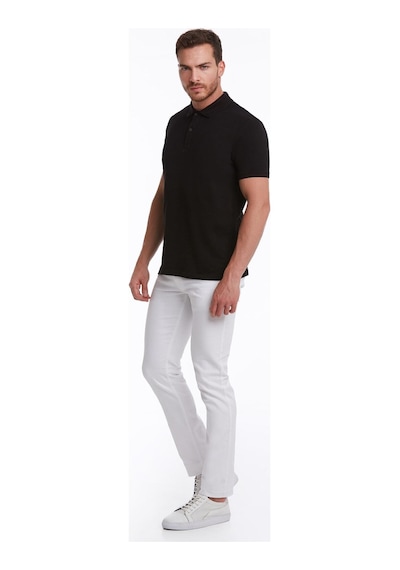 Hatemoğlu 530814660 Regular Fit Pamuk Polo Yaka Erkek Tişört Siyah