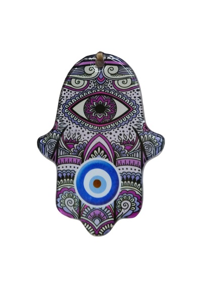 10x15 Cm Cam Fatma Ana Eli Duvar Süsü - Nazarlık Motifli Mini Boy Otantik Duvar Dekoru - Askılı Hamsa Eli Ev Hediyesi