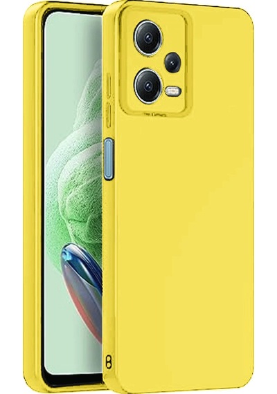 Xiaomi Redmi Note 12 Pro 5g Kılıf Nano İçi Kadife Silikon Sarı
