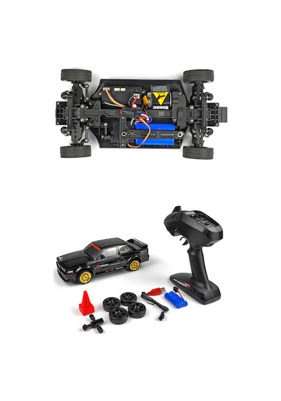 1/16 4wd 50 Km Hızlı E30 Rc Drift Uzaktan Kumandalı Yedek Lastikli Oyuncak Drift Araba Siyah