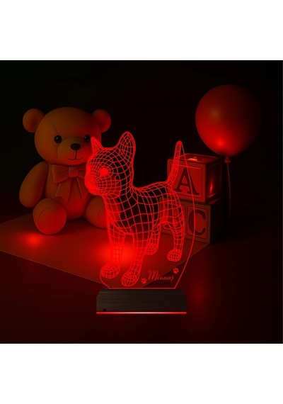 Luvivia Kedi Tasarım Kişiye Özel 3d Lamba - Masa Gece Lambası Şeffaf