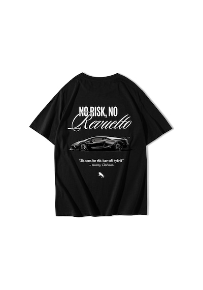 Brz Collectıon Brz Collection Unisex Oversize No Risk No Revelto T-shirt Siyah