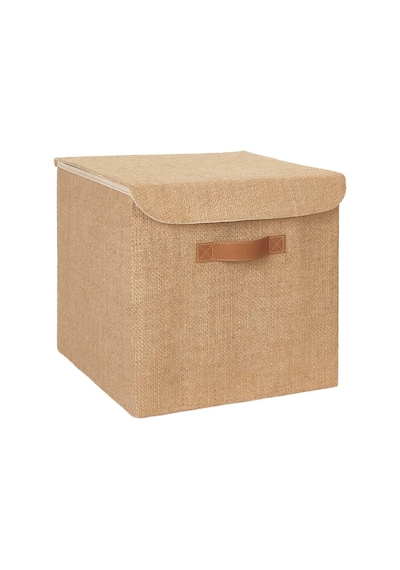 Ocean Home Textile Jüt Kapaklı Kutu 30 X 30 X 30 Cm Sku: Smg8690010191625 Açık Ahşap
