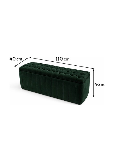 Premium Kapitone Dilimli Puf Bench, Göz Alıcı Lüks Görünüm Ve Modern Dekor İçin Üst Düzey Şıklık Haki - 863945362 Haki