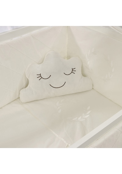 Meltem Kids Kral Sallanır Ahşap Anne Yanı Beşik 60x120 cm (beyaz-motto ekru) Ekru