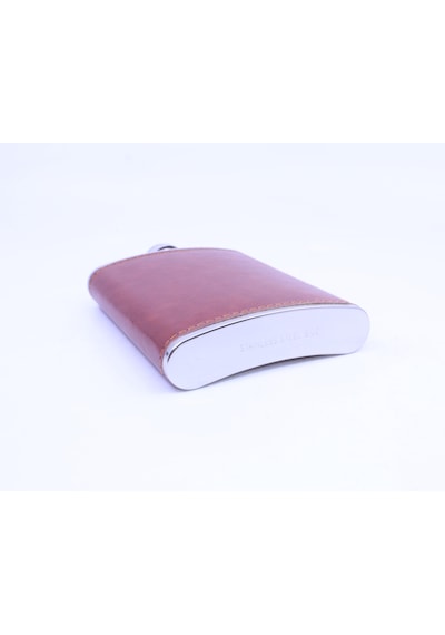 Kahverengi Deri Kaplama Cep Matarası/flask 8 Oz