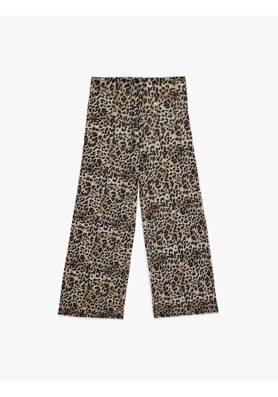 Koton Bol Paça Leopar Desenli Tül Plaj Pantolonu Kahverengi Desenli 6sak60002mk Kahverengi