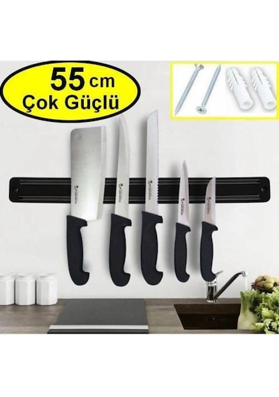 Hediyefilesi Büyük Boy Mıknatıslı Bıçak Askısı 55 Cm Bıçak Tutucu Bıçak Organizer Bıçaklık Beyaz Diğer