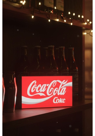 Coca Cola Coke Tasarımlı Dekoratif Aydınlatma Çok Renkli